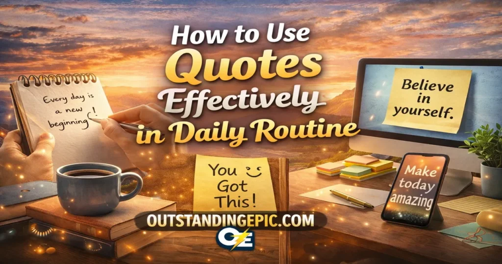 200+ Happy Positive Quotes to Transform Your Mindset, Boost Happiness & Inspire Daily Success 3 How to use quotes effectively in daily routine with motivational notes, workspace setup, and positive mindset inspiration