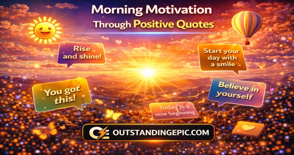 200+ Happy Positive Quotes to Transform Your Mindset, Boost Happiness & Inspire Daily Success 2 Morning motivation through positive quotes with sunrise inspiration happiness mindset and daily success encouragement