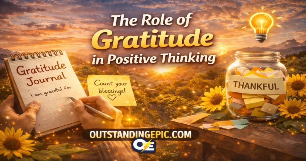 200+ Happy Positive Quotes to Transform Your Mindset, Boost Happiness & Inspire Daily Success 4 The role of gratitude in positive thinking with gratitude journal, thankful notes, and inspiring workspace setup
